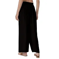 Rayon Palazzo for Women's/Regular Fit Flared Wide Leg Plain Palazzo Pants. Free Size (Size- 28-34) (Black)-thumb1