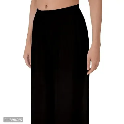 Rayon Palazzo for Women's/Regular Fit Flared Wide Leg Plain Palazzo Pants. Free Size (Size- 28-34) (Black)-thumb5