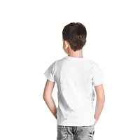 Round Neck Half Sleeve Regular Fit T-Shirt for Kids (13-14 Years) White-thumb1