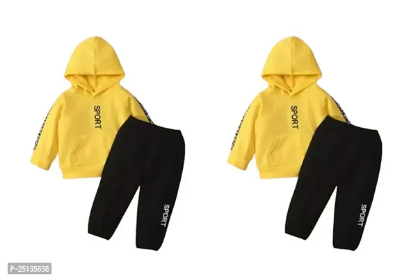 Fabulous Yellow Cotton Blend Winter Wear Set For Boys Combo Of 2