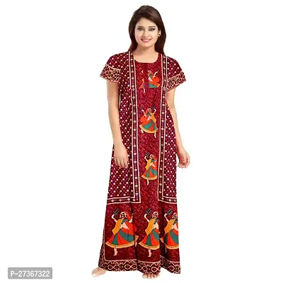 Elegant Multicoloured Cotton Printed Nighty For Women Pack Of 2-thumb2