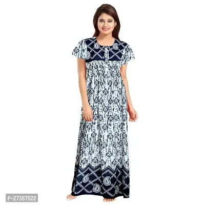 Elegant Multicoloured Cotton Printed Nighty For Women-thumb0