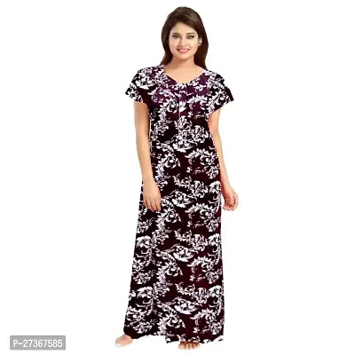 Elegant Multicoloured Cotton Printed Nighty For Women