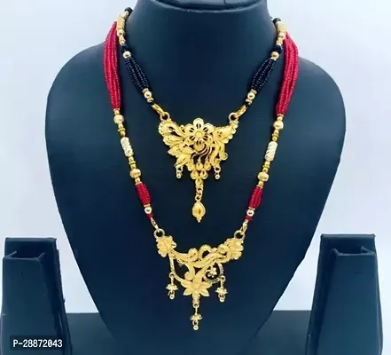 New design gold plated forming mangalsutra chain pendant PACK OF 2-thumb0