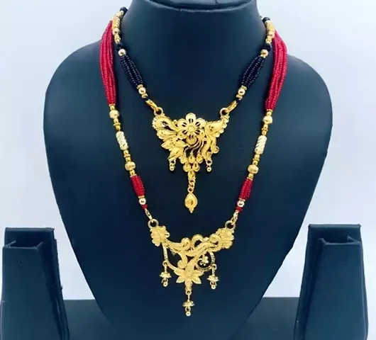 New design gold plated forming mangalsutra chain pendant PACK OF 2