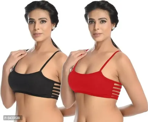 Multicoloured Cotton Solid Bras For Women-thumb0