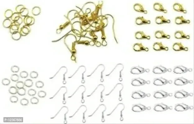 Jewellery making kit (Jump Ring, Earrings Hook, Lobster clasp in silver/gold finish) Name: Jewellery making kit (Jump Ring, Earrings Hook, Lobster clasp in silver/gold finish)-thumb0