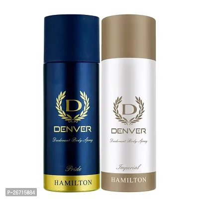 DENVER Pride Deo + Imperial Deo - 165ML Each (Combo Pack of 2) | Long Lasting Deodorant for Men