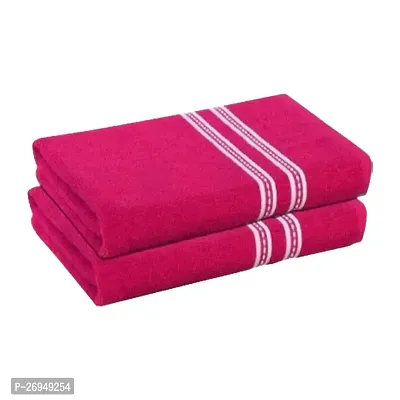 MZKCOLLECTION ||Cotton Bath Towel(Pack of 2) Pink, Super Soft Microfiber Hand Towel, Gym  Workout Towel Cotton Bath Towels 350 GSM-thumb0
