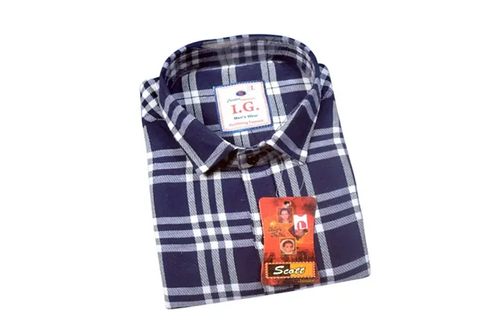 Stylish Blend Checked Long Sleeves Casual Shirts For Men