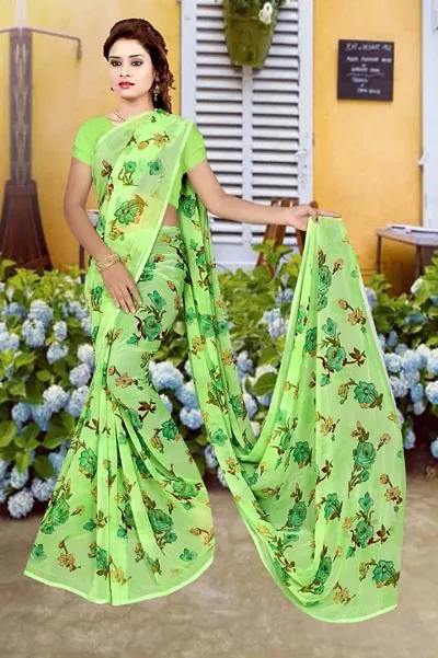 Beautiful Georgette Saree With Blouse Piece For Women