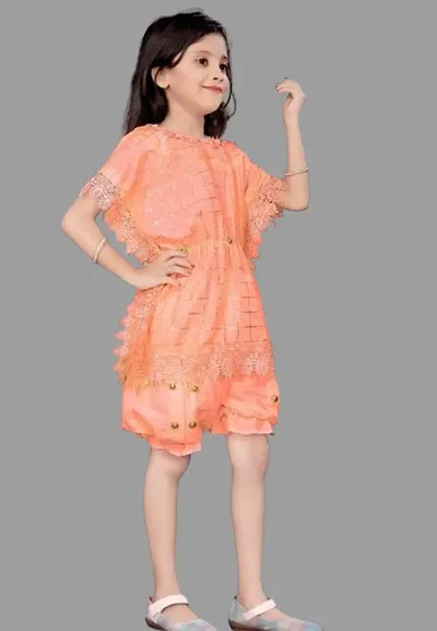 Fancy Girls Chiffon Kaftan Dress with Shorts