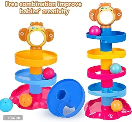 Fancyes Children Preschool Fun Stack 5 Layers Tower Ball Rolling Game Play Activity For Boy and Girl ( Playing with Learning )  (Multicolor)-thumb0