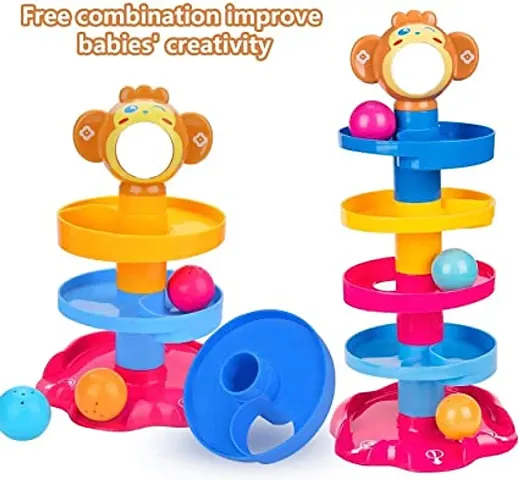 Tower Ball Rolling Game; Ice Cream Trolley Toys Cart, Learning Book with Sound For Kids