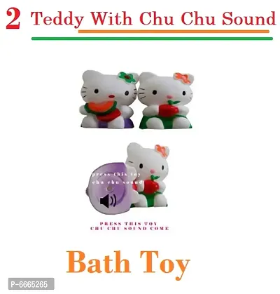 Chu Chu Sound Bathtub Toys of Teddy Bear for Toddler Kids ( 2 Pcs Teddy Family) Bath Toy ( Multicolor ) ( Sound )-thumb0