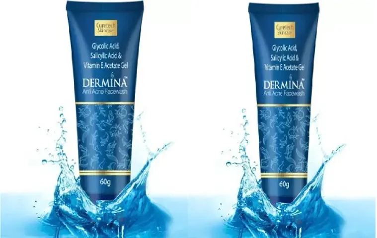 Dermina Face Wash For Acne, Blackheads, Darks Spot Reduction (Pack Of 1,2,3)