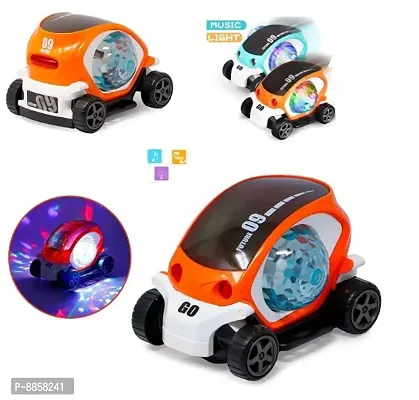 Musical Car Rotate 360 Degree with Flashing Light  Music with Colorful Lighting for Kids ( Multicolor )-thumb0