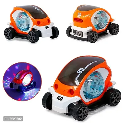 Musical Car Rotate 360 Degree with Flashing Light  Music with Colorful Lighting for Kids - Multicolor-thumb2