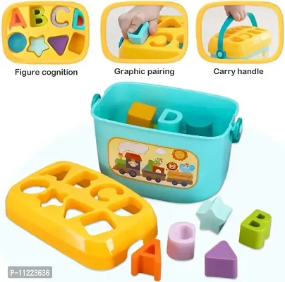 Baby and Toddler Plastic First Block Shape, Sorter, Colors, ABCD Shape, New born baby  Birthday gift toy-thumb0