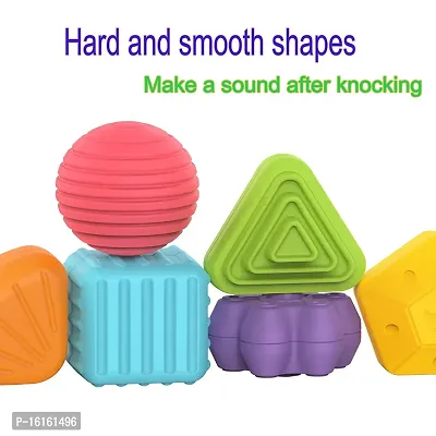 Baby Shape Sorting Toy with 6 Blocks Colorful Cube for Kids,square shape-thumb3