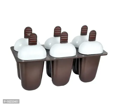 Plastic Ice Candy Kulfi Popsicle Maker,6 candy moulds,Pack of 1-thumb0