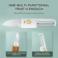 2 in 1 Stainless Steel Fruit Knife Peeler, Fruit and Vegetable Peeler Dual-Use Knife, Outdoor Kitchen Tools Portable Peeling Fruit Peeler (2 in 1 Knife)-thumb1