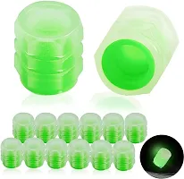 Car Bike Wheel Tire Rim Air Valve Cap Radium Tyre Air Cover Glow Radium Light Neon Pack of 8-thumb3