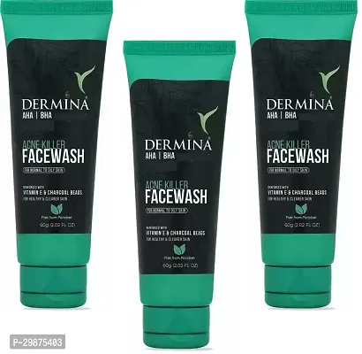 Dermina Fights Acne Face Wash 60gm - Pack of 3-thumb0