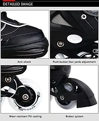 Inline Skates Adjustable Skating Shoes for Boys  Girls Adjustable Skate for Outdoor Fun with Roller Skates with Front Wheel LED Light Inline Skating Street Skating(1Pair)-thumb2