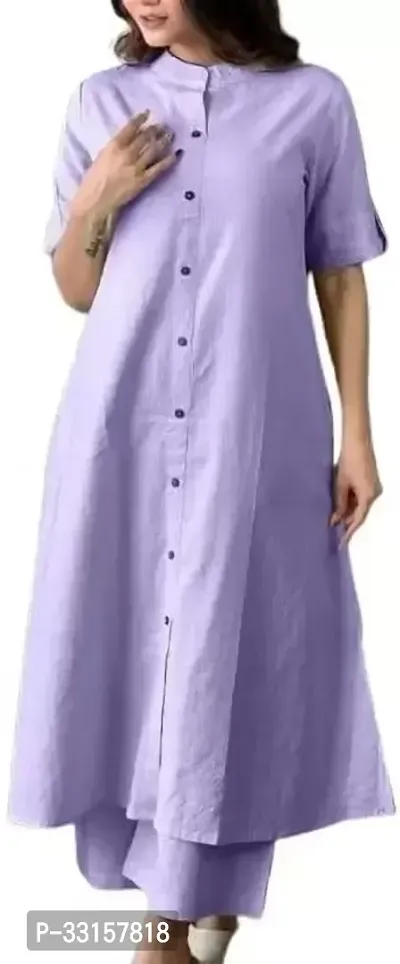 Women Cotton Blend Kurta Pant Set-thumb0