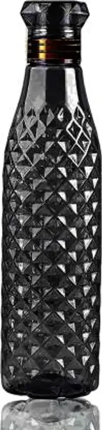 Crystal Diamond Texture Plastic Water Bottle for Fridge for Home for Office With BPA Free and Leak Free 1000 ml Black (Pack of 6)-thumb3