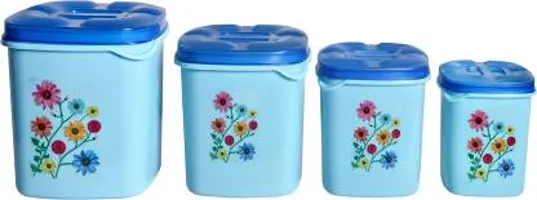 Kitchen Grocery Storage Container 4 Pcs Combo Set With Bpa-Free, Dispenser Air Tight Box For Fridge And Multipurpose Usages.3000Ml, 2000Ml, 1000Ml, 500Ml (Blue)-thumb2