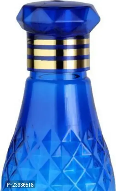 Crystal Water Bottle for Fridge, for Home Office Gym School Boy, Unbreakable 1000 ml Bottle (Pack of 6, Blue, Plastic)-thumb4