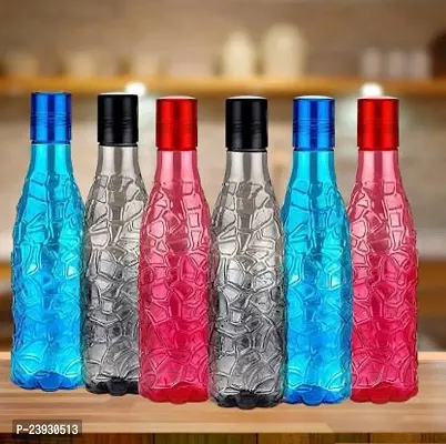 Plastic NaturalFridge Water Bottle for Office, Sports, School, Travelling, Gym, Yoga-BPA And Leak Free, Multi Color 1000 ml (Pack Of 6)