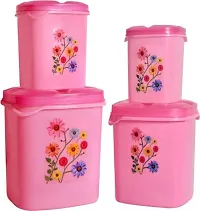 Kitchen Grocery Storage Container 16 Pcs Combo Set With Bpa-Free, Dispenser Air Tight Box For Fridge And Multipurpose Usages.3000Ml, 2000Ml, 1000Ml, 500Ml (Pink)-thumb1