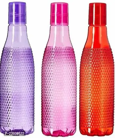 Crystal Dotted Texture Plastic Water Bottle for Fridge for Home for Office With BPA Free and Leak Free 1000 ml Multi Color (Pack of 4)-thumb3