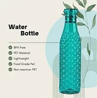 Crystal Clear Diomond Cut Leak Proof 1 Ltr Water Bottles For Home/office/School 1000 ml Bottle (Pack of 6, Multicolor)-thumb4