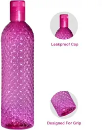 Crystal Diamond Texture Plastic Water Bottle for Fridge for Home for Office With BPA Free and Leak Free 1000 ml Multi Color (Pack of 6)-thumb4