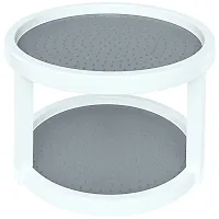 Double Layer Rotating Tray | Lazy Susan Rotating Spice Storage Rack Organizer Shelf for Kitchen or Multipurpose-thumb2