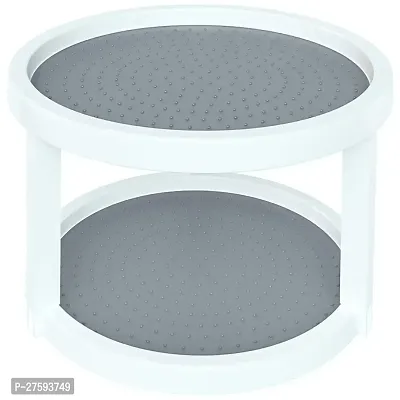 Double Layer Rotating Tray | Lazy Susan Rotating Spice Storage Rack Organizer Shelf for Kitchen or Multipurpose-thumb3