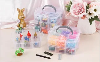 18 Grid Clear Plastic Organizer Jewelry Storage Box,3 Layer 18 Grid Transparent Organizer Box for Earring Fishing Hooks 3 Layer 18 Grids Plastic Storage Box-thumb1