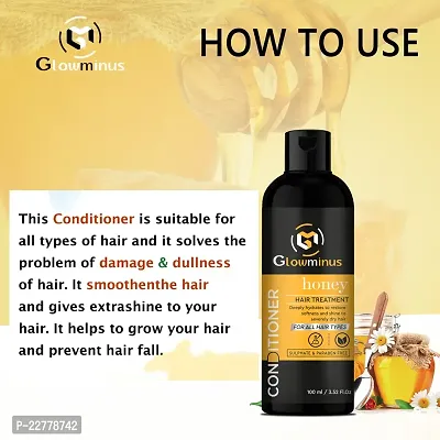 Glowminus Honey With Saffron Extract Conditioner Enriched With Nutritive Botanical Extracts For Damage Repair - 100Ml (100 Ml) Pack Of 02-thumb4