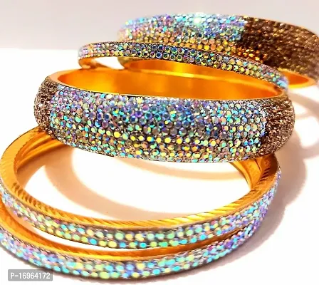 Elegant Multicoloured Brass Bangles For Women