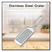 Florida Enterprise Combo of 2 Steel Kitchen Accessories for Cooking Whisker and Mini Grater Steel Kitchen Items Cutlery for Home Cooking Atta Beater and Cheese Khamni for Everyday Use Pack of 2 Silver-thumb3