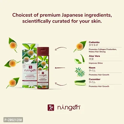 Ningen Cadamba Cleansing Milk I With Goodness of Aloe Vera, Neem and Cucumber I Dermatologically Tested, Paraben Free I Removes Dirt, Grime and Make-up I 200g, Maroon-thumb4