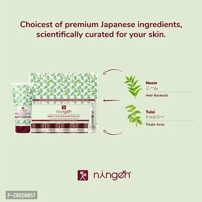 Ningen Neem and Tulsi Anti-acne Facial Kit I Dermatologically Tested, Paraben Free I 58gm + 150gm I Complementary Neem  Tulsi Face Wash-thumb2