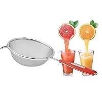 MK Star Multipurpose Strainer/ Stainless Steel Vegetable/Fruits Juice  Soup Strainer/Sieve, Kitchen Tool (Silver) with Red Handle Best for Kitchen, Tea, Rice  Juice Use(Fruit Juice  Soup Strainer)-thumb3