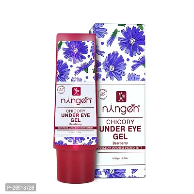 Ningen Chicory Under Eye Gel I Essence of Bearberry I Dermatologically Tested, Paraben Free I Reduce Puffiness, Dark Circles I 50g