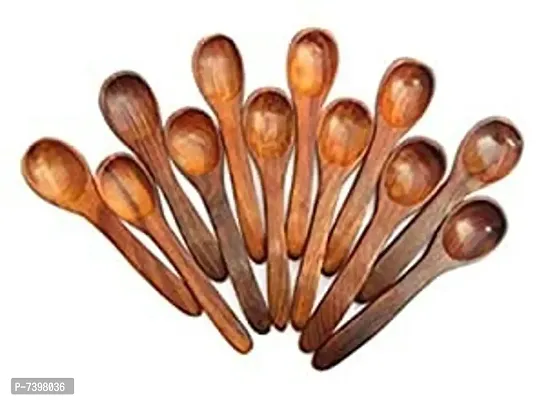 wooden small spoon pack of 12  this spoon is used by condiments /salt /sugar /salt /soup /spices and dessart eathing food spoon set of 12