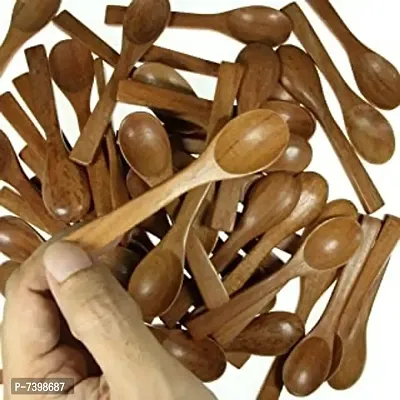 wooden small spoon pack of 10  this spoon is used by condiments /salt /sugar /salt /soup /spices and dessart eathing food spoon set of 10